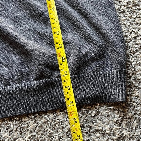 Gray Turnbury Mens XXL Quarter Zip 100% Extra Fine Merino Wool Pullover - Picture 6 of 6